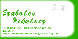 szabolcs mikulecz business card